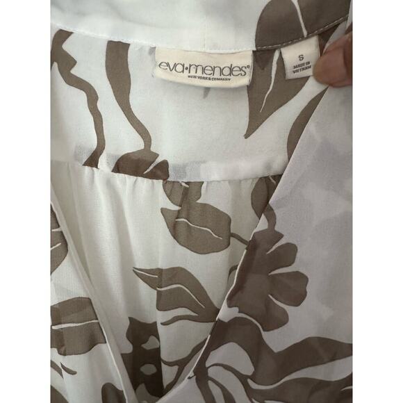 NWT Eva Mendes by New York and Company sheer puff sleeve wrap blouse size small - Picture 2 of 13